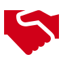 red handshake icon